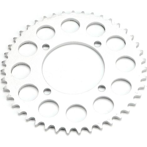 Adatto per catena 420, pignone posteriore a 43 denti, adatto per motociclette fuoristrada da 125cc-160cc, argento metallizzato.