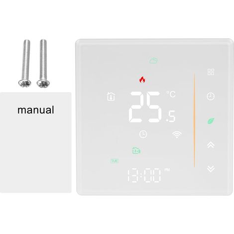 Thermostat WiFi Intelligent Thermostat de Chaudière Programmable 5+1+1 pour Chauffage de Chaudière Eau/Gaz Montage Mural avec Affichage LCD Numérique 5A 230V (1/5)