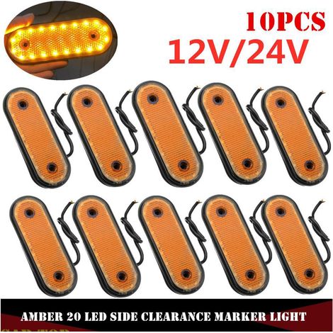 10 Pièces-20led Feux Latéraux De Camion 12v/24v Feux Latéraux Camion Remorque Feux Arrière (1/4)