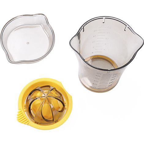 Presse-agrumes manuel avec récipient, extracteur de citron et orange portable, gadget de cuisine facile à nettoyer pour jus frais