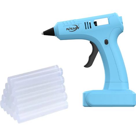Pistolet à colle chaude avec bâtons de colle, 15/40W, 4000mAh,outil électrique, idéal pour les maquettes et les projets de bricolage (bleu) (1/5)