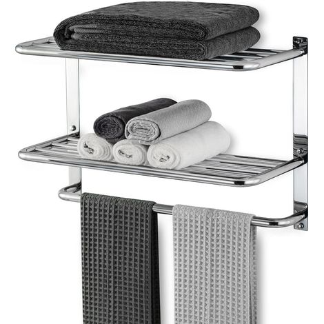Toallero de pared de acero inoxidable SUS 304, negro brillante, 3 niveles, elegante. (1/5)