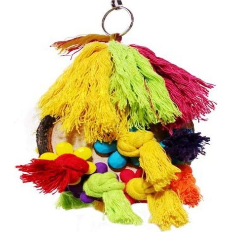 Jouet À Ronger Pour Perroquets - Cage À Corde Colorée Avec Balancelle - Accessoire D'Enrichissement Pour Oiseaux (1/5)