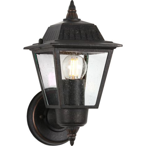 Lampada da parete per esterni ALU bronzo fuso H 26 cm 1 fiamma IP44 lampada da giardino cortile (1/5)