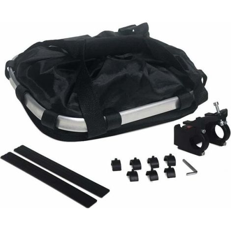 1 Panier de vélo, Alliage d'aluminium, Toile tissée, Détachable, Pliable, Pour chien et shopping (1/4)