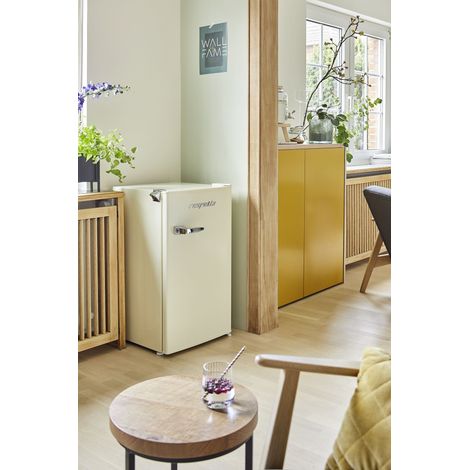 Kühlschrank Kältefach freistehend Retro Rico 83 cm 92 Liter Creme Respekta