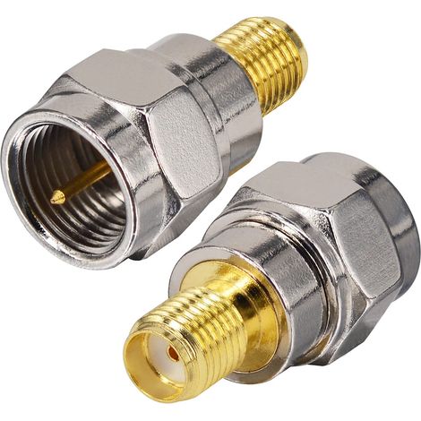 Adaptateur SMA Femelle vers F Type - 50 Ω - Perte d'insertion ≤ 0,15 dB à 3 GHz - Pour Antenne DAB FM WIFI TV - 2 Pièces