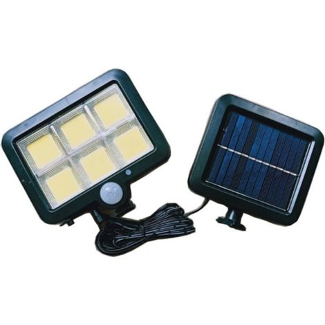 Applique murale solaire 120 LED COB à 3 modes avec détecteur de mouvement et télécommande, étanche, pour jardin, cour, porche ou allée.-AquaForge (1/5)