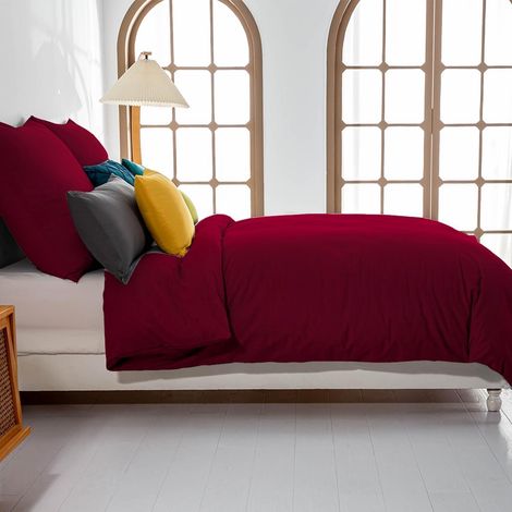 Bettwäsche Mikrofaser Rot 135x200 135 x 200 cm + 80 x 80 cm 07 - Rot (1/5)