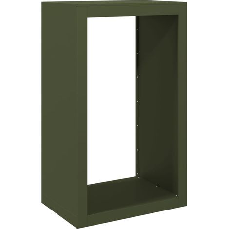 Portalegna 60 x 40 x 100 cm acciaio verde 020043721