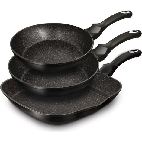 Zestaw 3 patelni granitowych Berlinger haus BH-6157 nero argento (1/4)