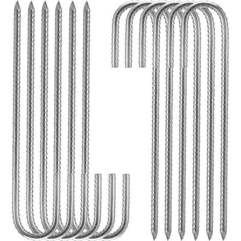 argent Piquets de fixation sol XL, Sardines, Lot de 10, galvanis, tente, 30 cm, Acier lectrozingu (1/4)