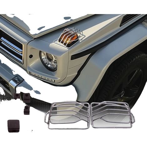 Protectores de intermitentes, plástico resistente, 10 x 6 x 2 pulgadas, compatibles con G-Class 1979-2018, protección mejorada contra la suciedad, fácil instalación con tornillos. (1/4)