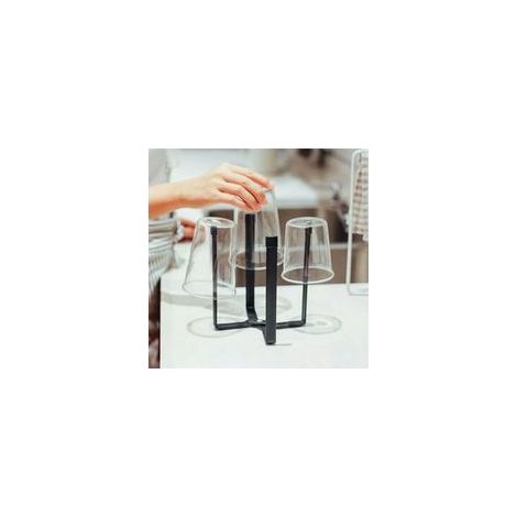 Égouttoir à vaisselle pliable, porte-bouteilles, noir, acier au carbone (1/4)