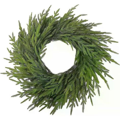 Guirlande artificielle de pin de Norfolk, guirlande réaliste en faux cèdre, guirlande de verdure de Noël pour cheminée et escalier, décoration de fêtes (1/4)