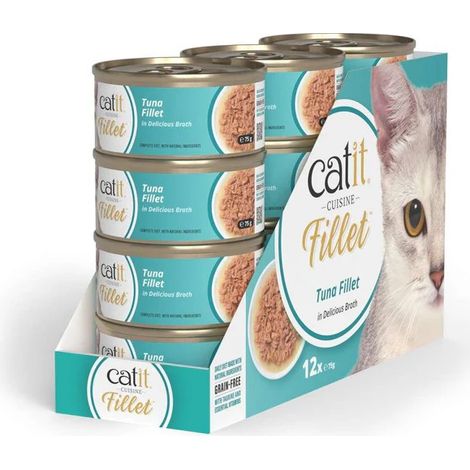 Filet de thon effiloché en bouillon pour chats Catit Cuisine - 75 g
