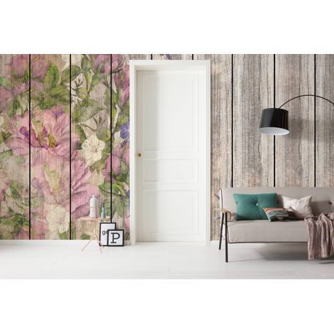 Papier peint panoramique romantique,classique,vintage & retro Vintage Rose (1/4)