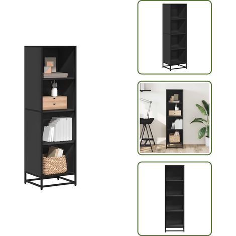 vidaXL Bibliothèque noir 40x35x139 cm bois d'ingénierie (1/5)
