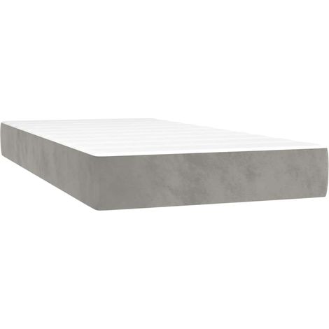 Maison Exclusive - Materasso a Molle Insacchettate Rigidità Media Grigio Chiaro 100x220x20 cm in Velluto