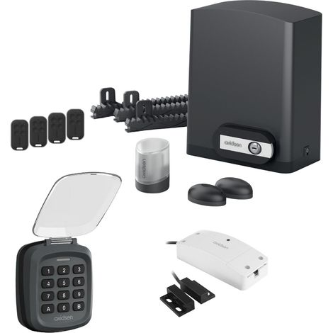 Kit de motorisation de portail coulissant 550kg – Moteur connecté avec digicode sans fil – Modes automatique et piéton – Application Avidsen Home