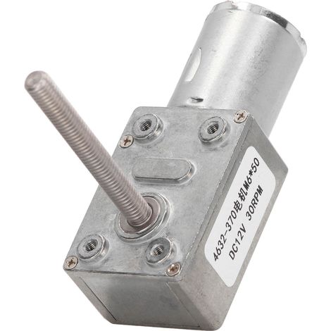 Moteur à engrenage DC 12V 30 tr/min verrouillage automatique entraînement à vis sans fin aluminium laiton filetage M6x50mm ouverture fenêtre porte treuil (1/5)