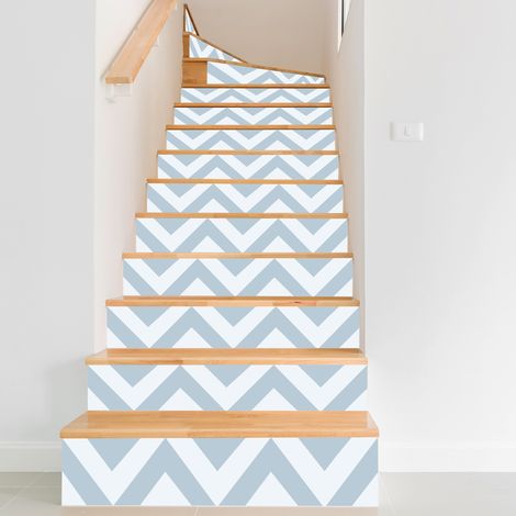 Sticker adhésif homestaging, chevrons Budapest bleu gris, x3, 100 cm X 19,5 cm (1/5)