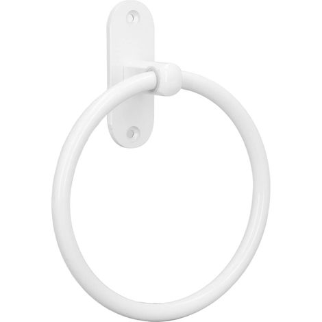 1 Anneau Porte-Serviettes Blanc, Alliage D'Aluminium, Design Rond Minimaliste, Pour Salle De Bain Et Cuisine (1/5)