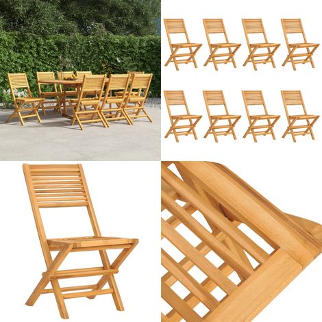 Gartenstühle 8 Stk. Klappbar 47x62x90 cm Massivholz Teak - Teakholzgartenstuhl - Klappbarer Gartenstuhl - Gartenstühle Set - Outdoor Möbel - Balkonmöbel - Home & Living (1/5)