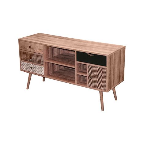 Meuble TV 120x39x64 cm avec motif marron - ORDOS (1/7)