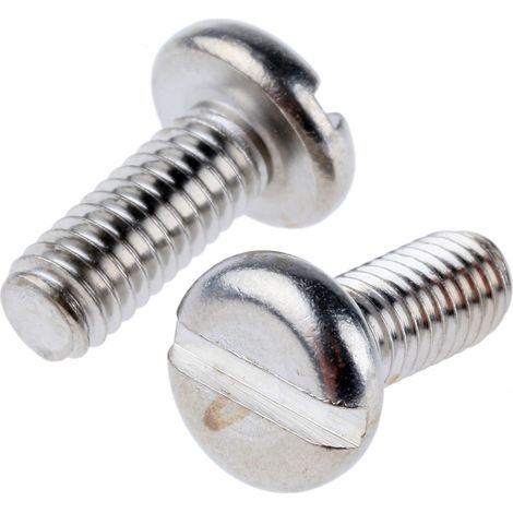 Vis à métaux RS PRO M4 à tête Cylindrique fendue en Acier Inoxydable, 10mm ( Prix pour Sachet de 100 )