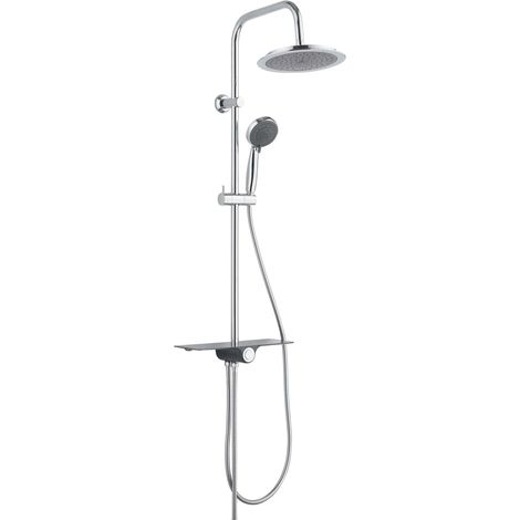 Set de ducha fija con bandeja AQUASTAR antracita-cromo SCHÜTTE (1/3)