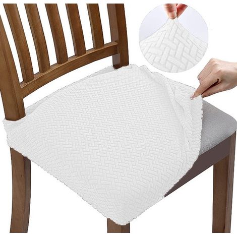 Juego de 4 fundas para sillas, elásticas, fáciles de limpiar, duraderas, lavables, resistentes a las manchas, hoteles, cocinas, etc, color gris (1/5)