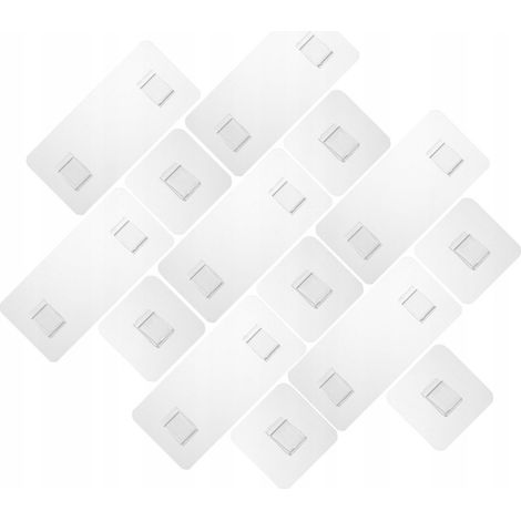 24 ganci trasparenti autoadesivi per il bagno, adatti sia per il bagno che per la cucina.