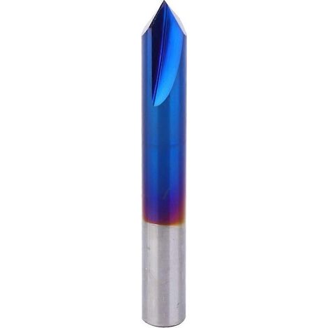 90°-Fasenfräser, 2 Schneiden, blau beschichtet, Hartmetall, 8x60L