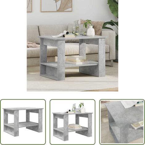 Bois d'ingénierie - Table basse Gris béton 72 x 50 x 50 cm Bois d'ingénierie (1/5)