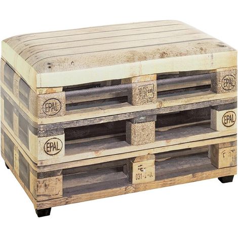 Banc Coffre de Rangement Palette "Timmy" 58cm Beige