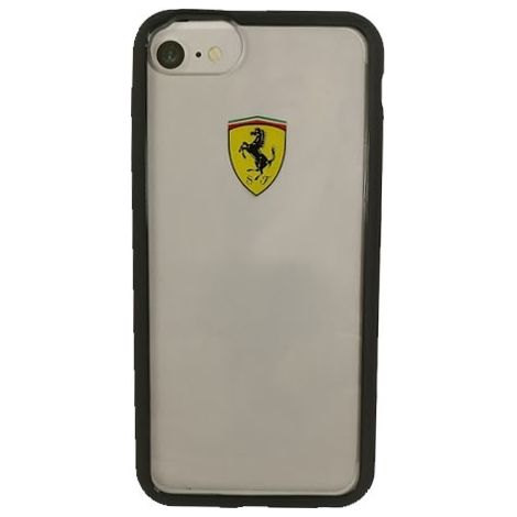 Custodia rigida Ferrari FEHCRFP7BK per iPhone 7/8/SE 2020/SE 2022 trasparente/nera (1/2)