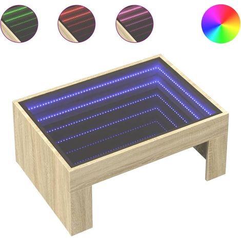Maison Exclusive - Couchtisch mit Infinity-LED Sonoma-Eiche 70x50
