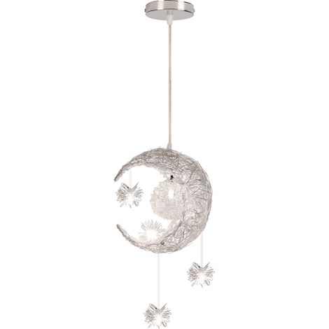 Suspension Luminaire Moderne 25CM Lampe À Suspension Lune Plafonnier Rétro Vintage Pour Couloir, Chambre À Coucher, Blanc Froid
