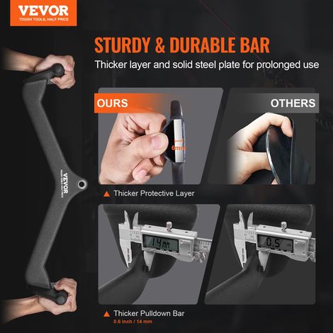 Barre de Tirage Musculation en V 58 cm, Accessoires pour Machine à Poulie en Acier Massif et Caoutchouc, Poignée de Tirage pour Ent… (1/5)