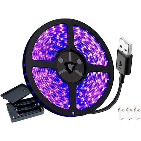 Bande LED UV à lumière noire PL 385-400 nm, lampe UV USB pour chambre, tapisserie, poteau