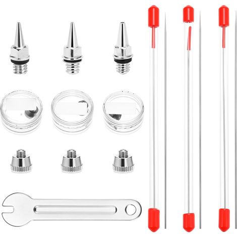 Replacement Kit for Airbrush, Nozzles, Caps and Needles of 0.2mm, 0.3mm and 0.5mm (1/5)