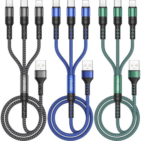 Cable Multi Chargeur, 3 en 1 Chargeur Multi Embout Rapide [1.2M] (1/5)