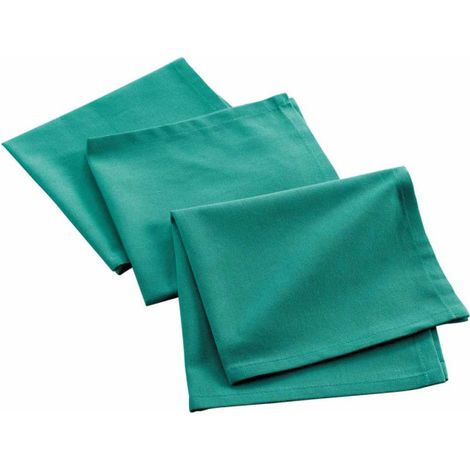 Lot de 3 Serviettes de Table "Mistral" 40x40cm Émeraude (1/2)