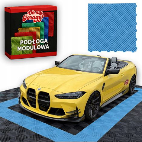 Baldosas modulares tipo puzle de 40x40 cm para garaje, taller y detallado de coches (azul claro) (1/4)
