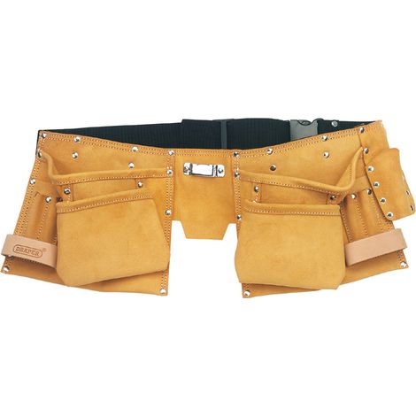 Draper Tools Double Leather Tool Belt in Apricot Orange, 50mm Width (1/5)