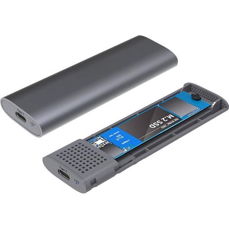 CoreParts USB 3.2 Typ-C Gehäuse für M.2 PCIe NVMe/SATA SSDs (werkzeuglos), MSUB3304