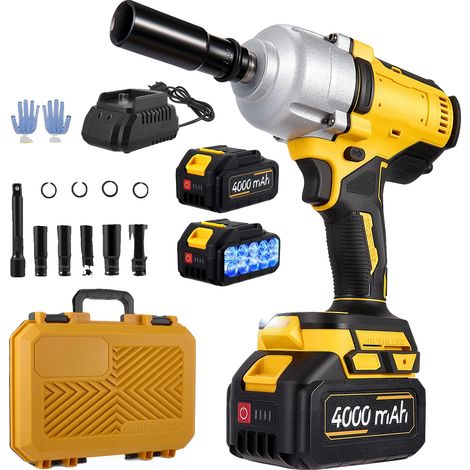 Avvitatore a impulsi, coppia massima 1000 N.m, design senza fili, GIALLO (1/2)