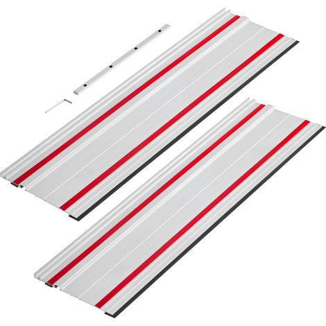 Rail de guidage pour scie sur rail, plage de coupe de 1397 mm, kit comprenant 2 rails de guidage en aluminium extrudé de 698,5 mm et 1 connecteur, compatible avec les scies sur rail Makita, Festool et (1/5)