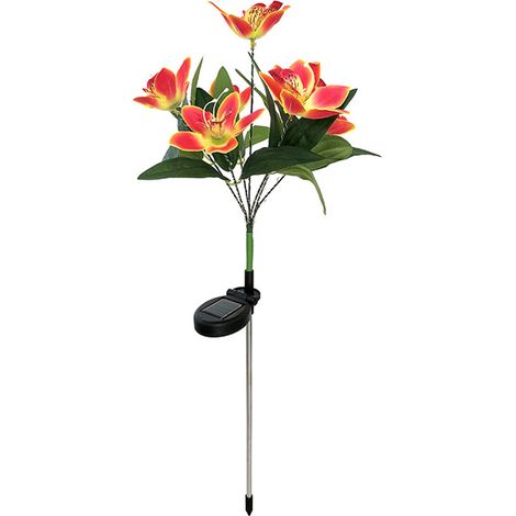 Lampe Solaire Jardin - Lampe Fleur Solaire LED Multicolore - Étanche IP65 - Pour Extérieur Jardin Terrasse Chemin - Lot de 1 (1/5)